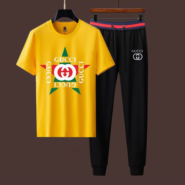 Wholesale Cheap G ucci Short Sleeve MEN Tracksuits for Sale