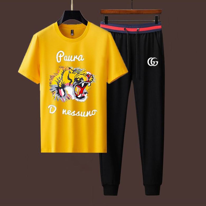 Wholesale Cheap G ucci Short Sleeve MEN Tracksuits for Sale