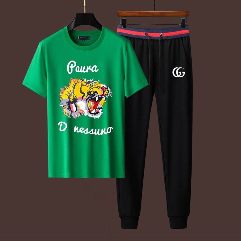 Wholesale Cheap G ucci Short Sleeve MEN Tracksuits for Sale