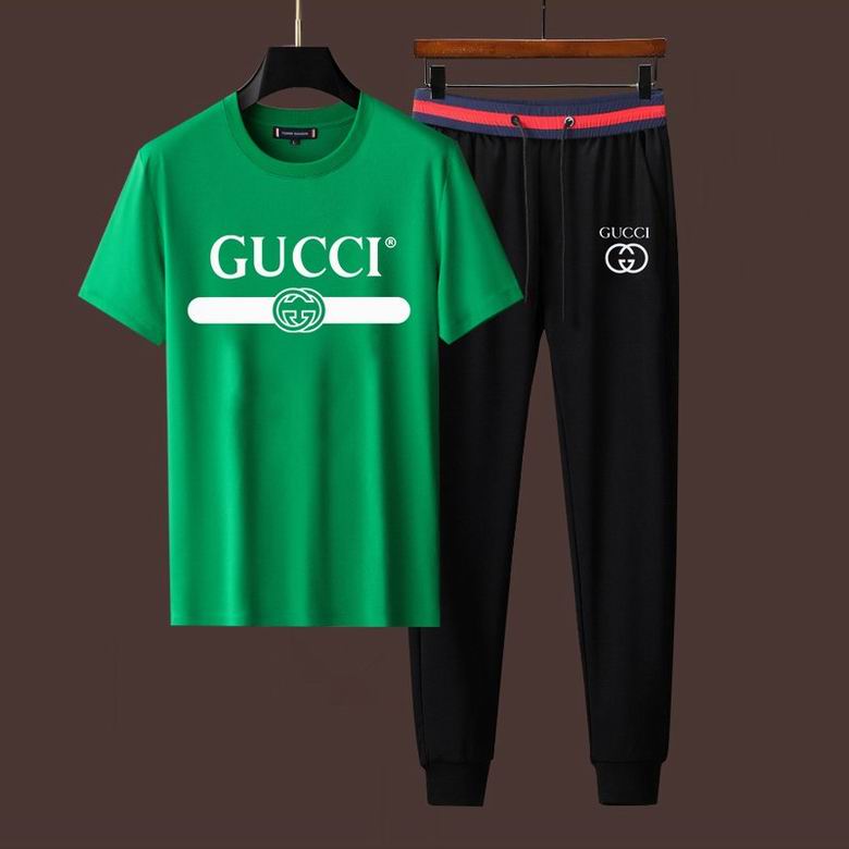 Wholesale Cheap G ucci Short Sleeve MEN Tracksuits for Sale