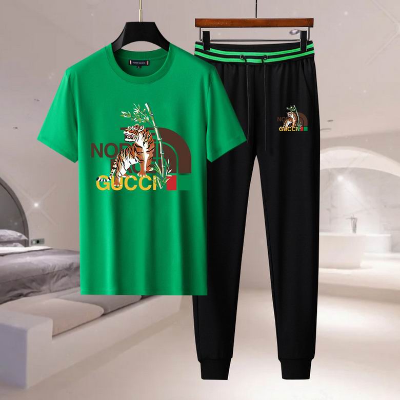 Wholesale Cheap G ucci Short Sleeve MEN Tracksuits for Sale