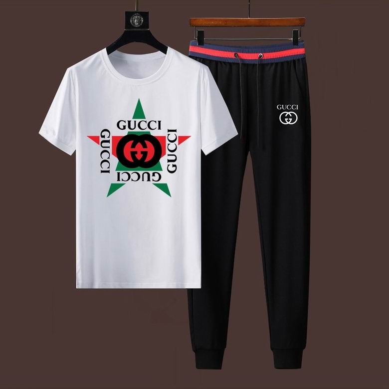 Wholesale Cheap G ucci Short Sleeve MEN Tracksuits for Sale