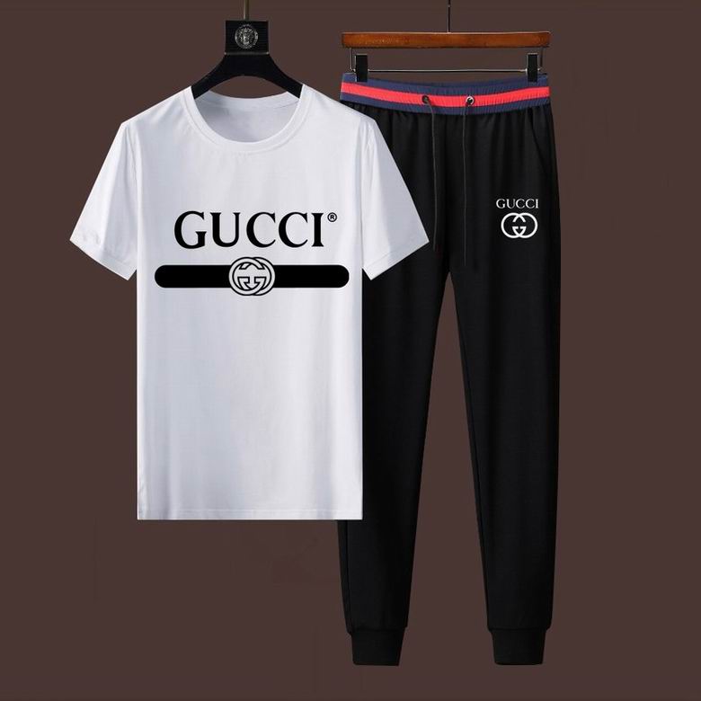 Wholesale Cheap G ucci Short Sleeve MEN Tracksuits for Sale