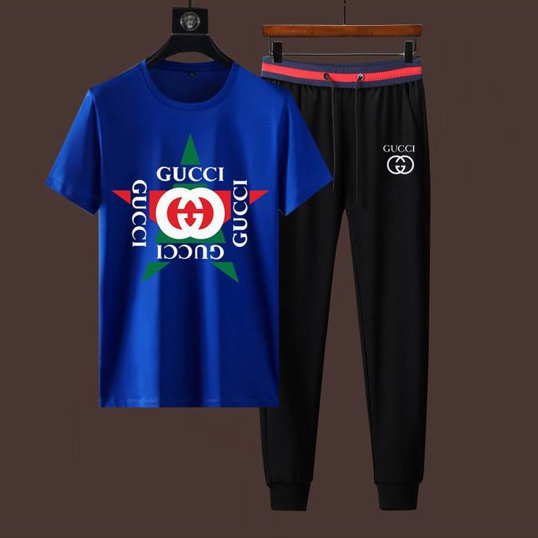 Wholesale Cheap G ucci Short Sleeve MEN Tracksuits for Sale