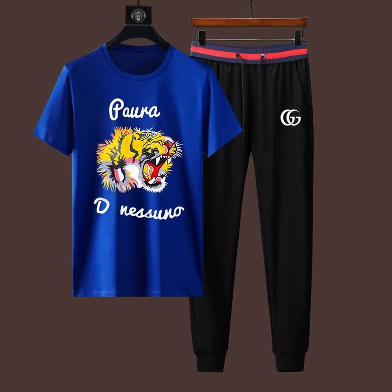 Wholesale Cheap G ucci Short Sleeve MEN Tracksuits for Sale