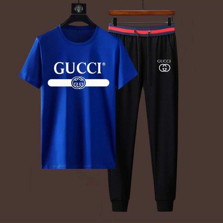 Wholesale Cheap G ucci Short Sleeve MEN Tracksuits for Sale