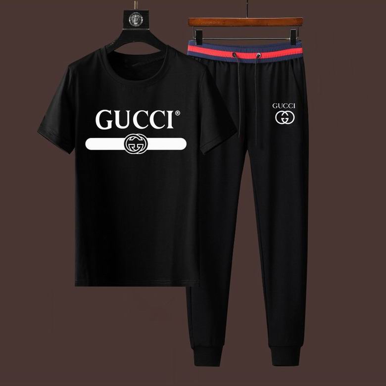 Wholesale Cheap G ucci Short Sleeve MEN Tracksuits for Sale