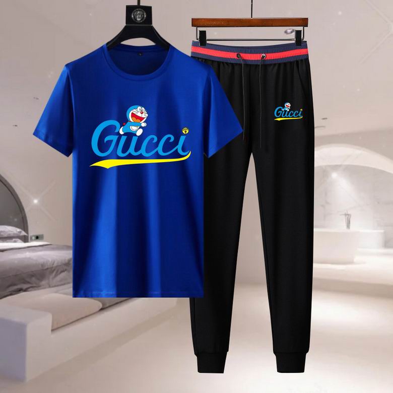 Wholesale Cheap G ucci Short Sleeve MEN Tracksuits for Sale