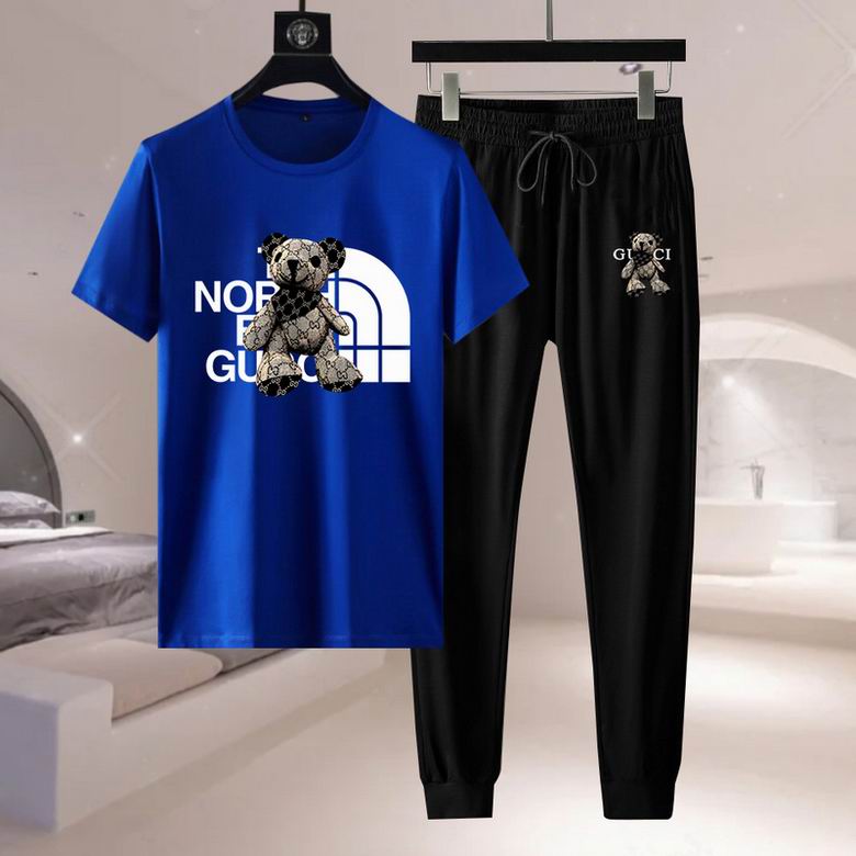 Wholesale Cheap G ucci Short Sleeve MEN Tracksuits for Sale