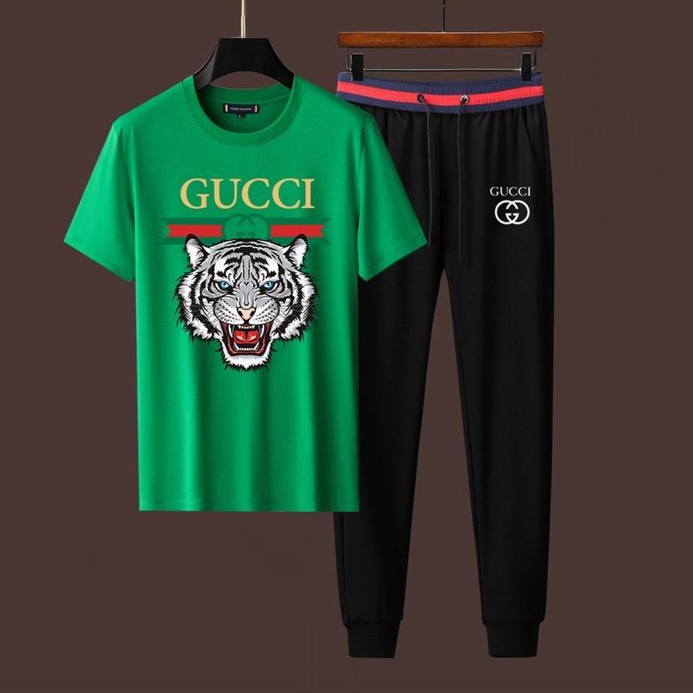 Wholesale Cheap G ucci Short Sleeve MEN Tracksuits for Sale
