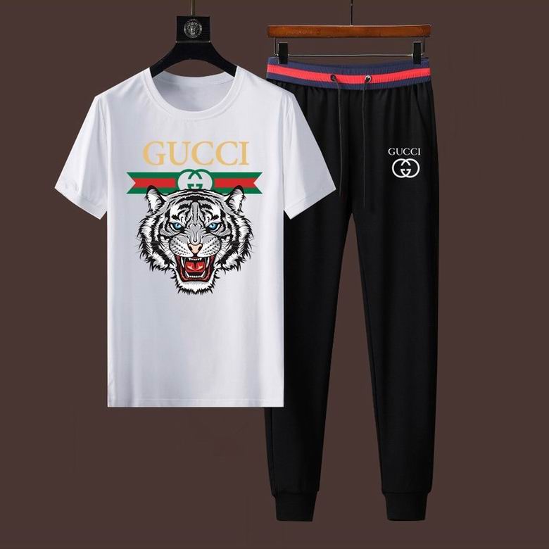 Wholesale Cheap G ucci Short Sleeve MEN Tracksuits for Sale