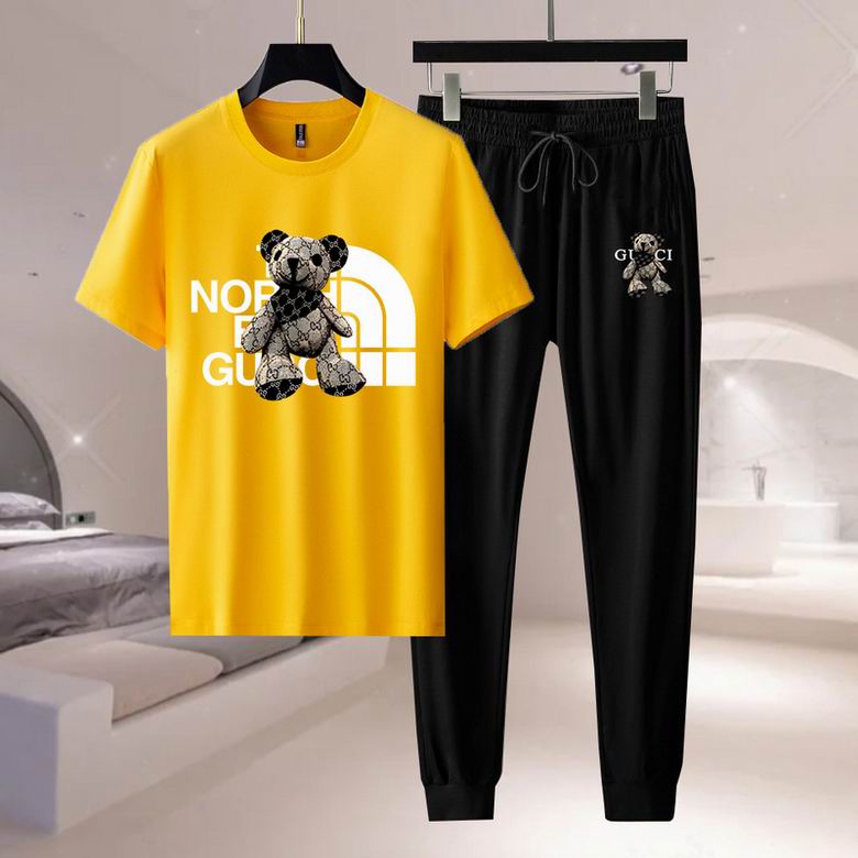 Wholesale Cheap G ucci Short Sleeve MEN Tracksuits for Sale