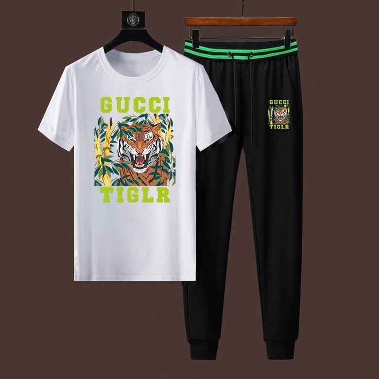 Wholesale Cheap G ucci Short Sleeve MEN Tracksuits for Sale