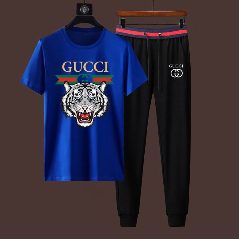 Wholesale Cheap G ucci Short Sleeve MEN Tracksuits for Sale
