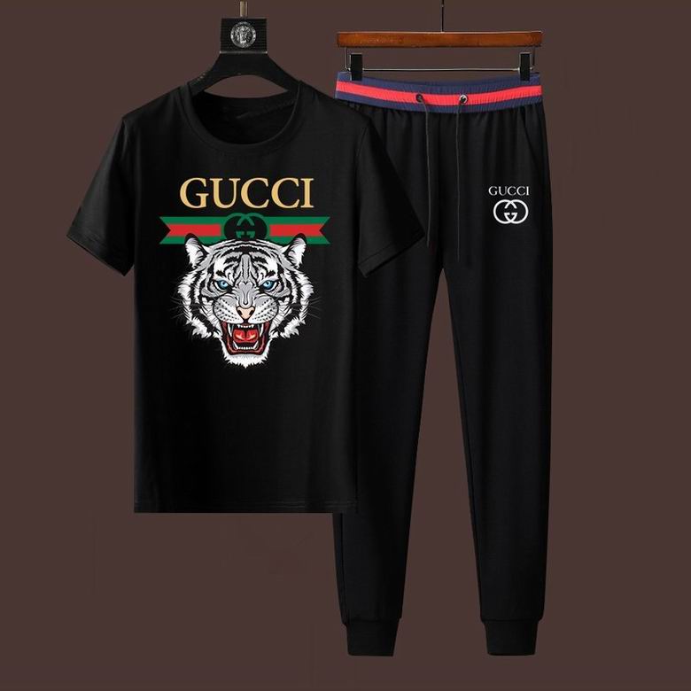 Wholesale Cheap G ucci Short Sleeve MEN Tracksuits for Sale