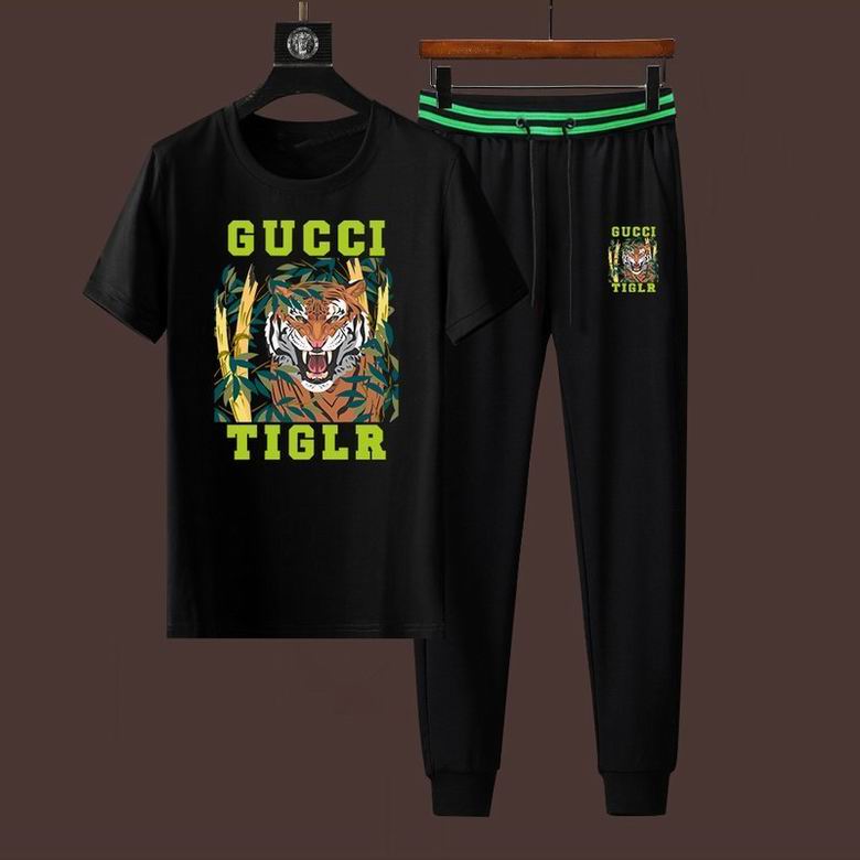 Wholesale Cheap G ucci Short Sleeve MEN Tracksuits for Sale