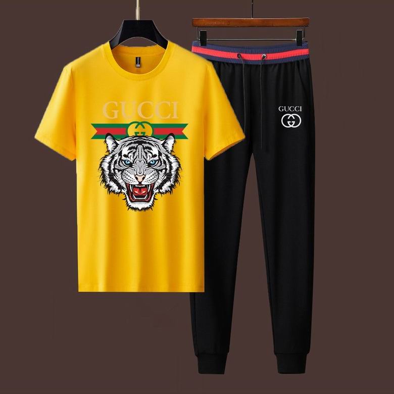 Wholesale Cheap G ucci Short Sleeve MEN Tracksuits for Sale