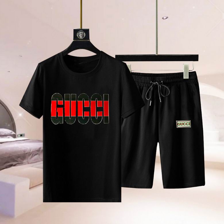 Wholesale Cheap G ucci men Short Sleeve Tracksuits for Sale