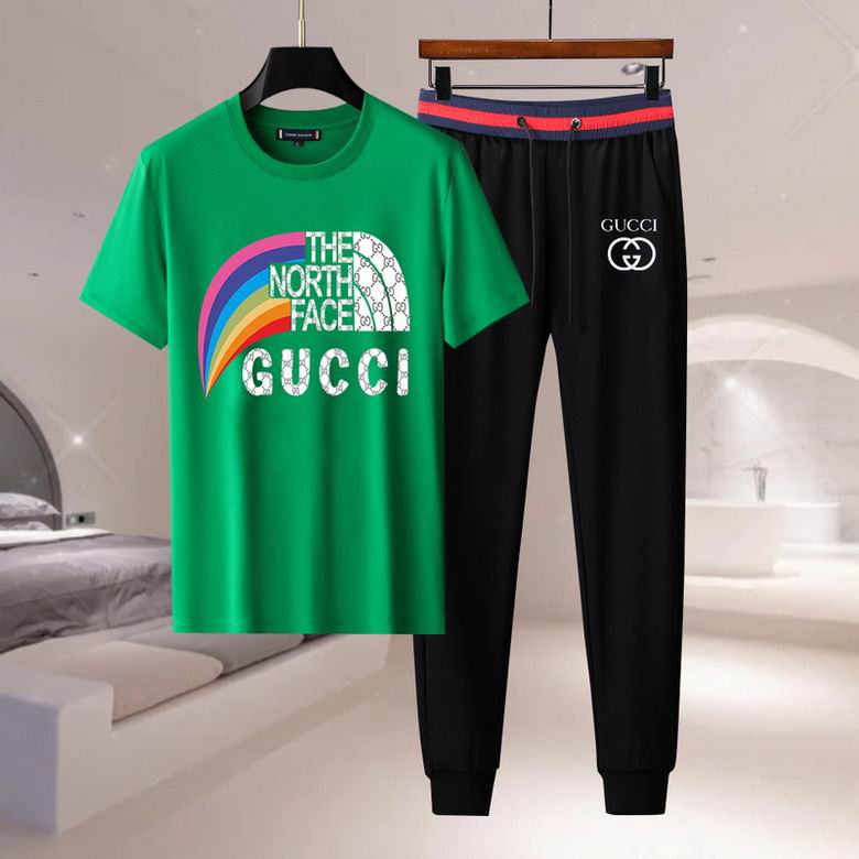 Wholesale Cheap G ucci men Short Sleeve Tracksuits for Sale