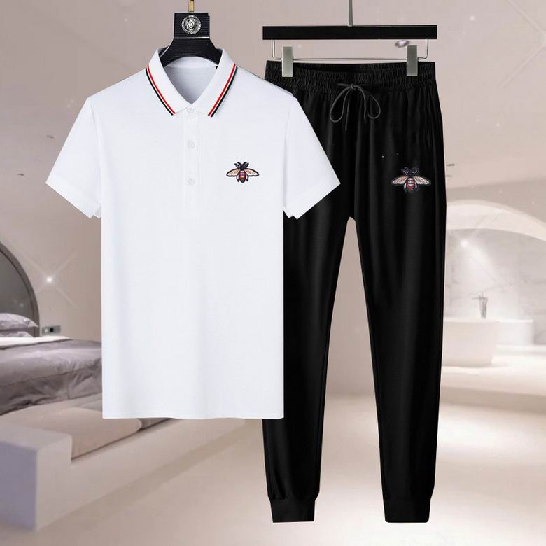 Wholesale Cheap G ucci men Short Sleeve Tracksuits for Sale