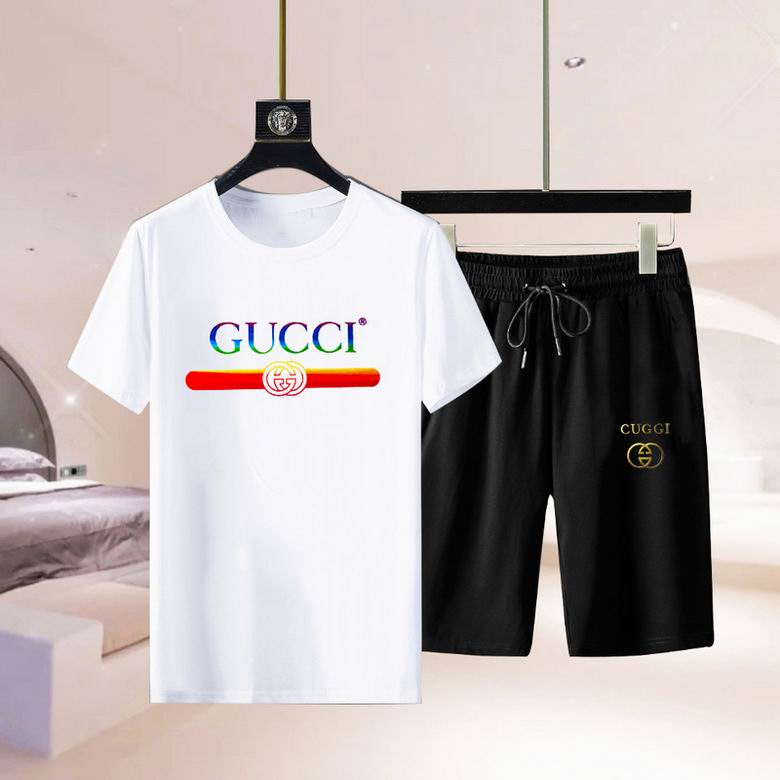 Wholesale Cheap G ucci men Short Sleeve Tracksuits for Sale