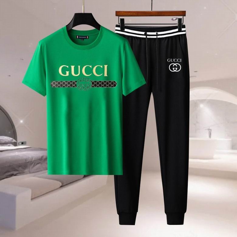 Wholesale Cheap G ucci men Short Sleeve Tracksuits for Sale