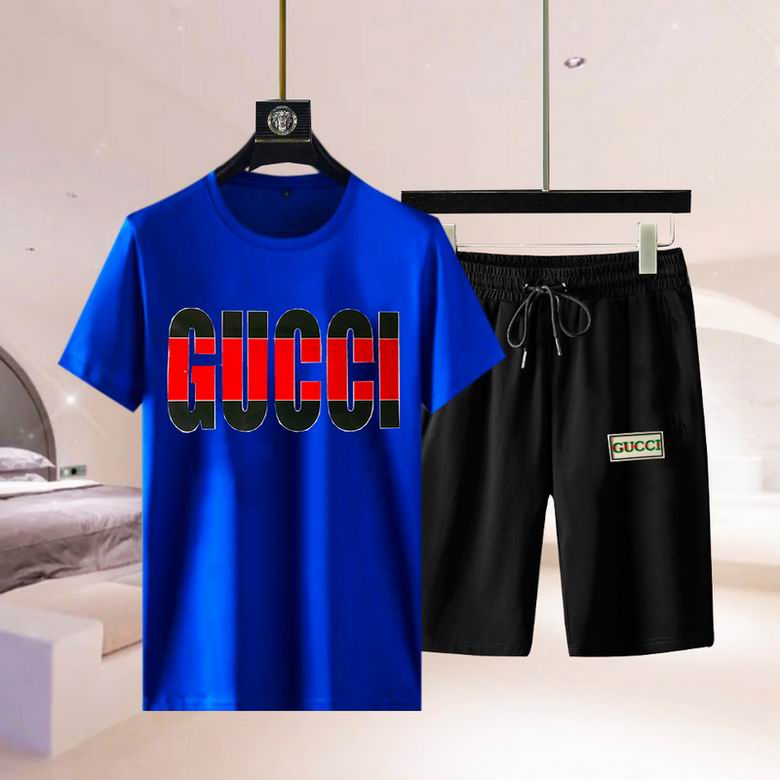 Wholesale Cheap G ucci men Short Sleeve Tracksuits for Sale
