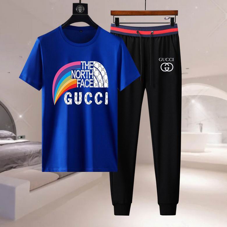 Wholesale Cheap G ucci men Short Sleeve Tracksuits for Sale