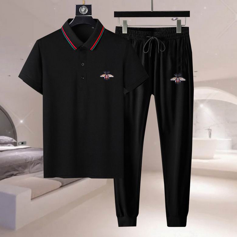 Wholesale Cheap G ucci men Short Sleeve Tracksuits for Sale