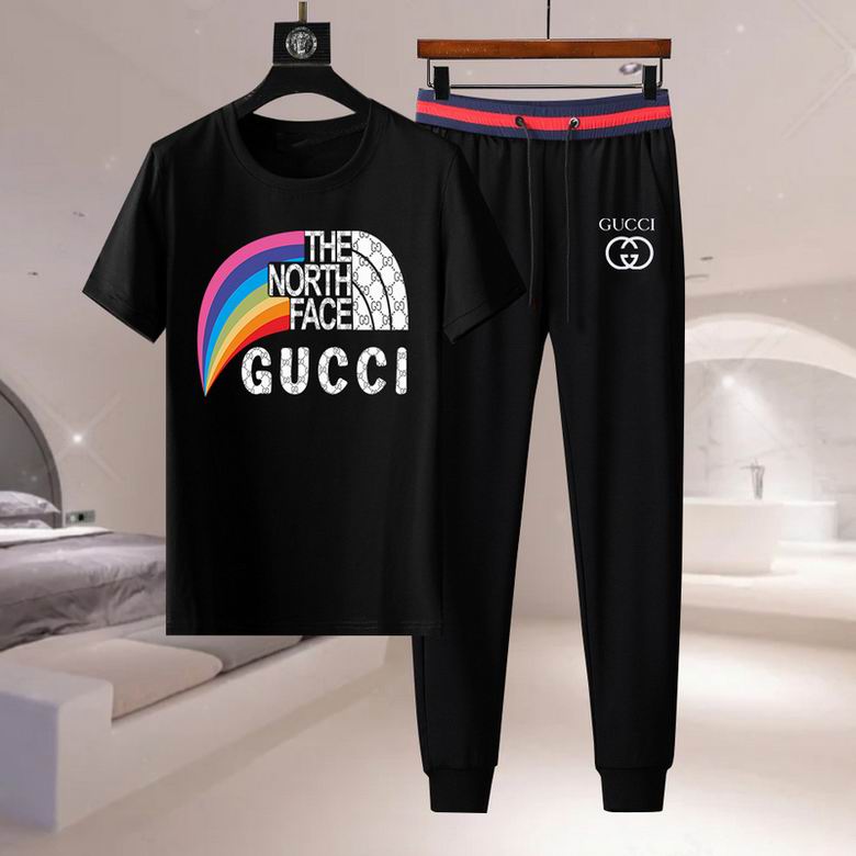 Wholesale Cheap G ucci men Short Sleeve Tracksuits for Sale