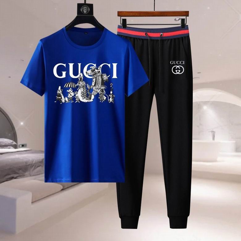 Wholesale Cheap G ucci men Short Sleeve Tracksuits for Sale