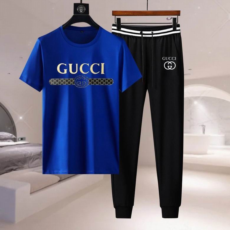 Wholesale Cheap G ucci men Short Sleeve Tracksuits for Sale
