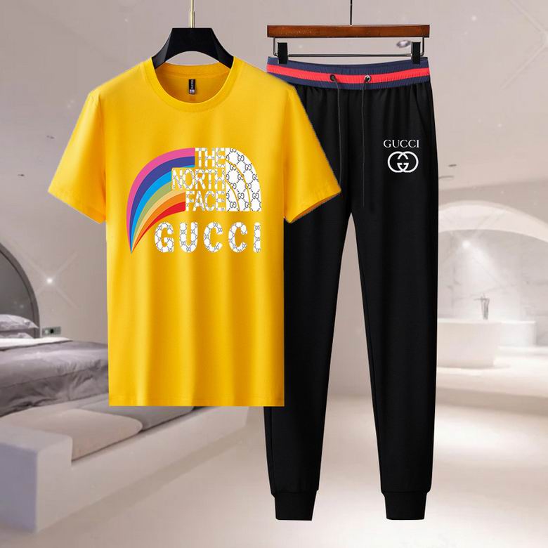Wholesale Cheap G ucci men Short Sleeve Tracksuits for Sale