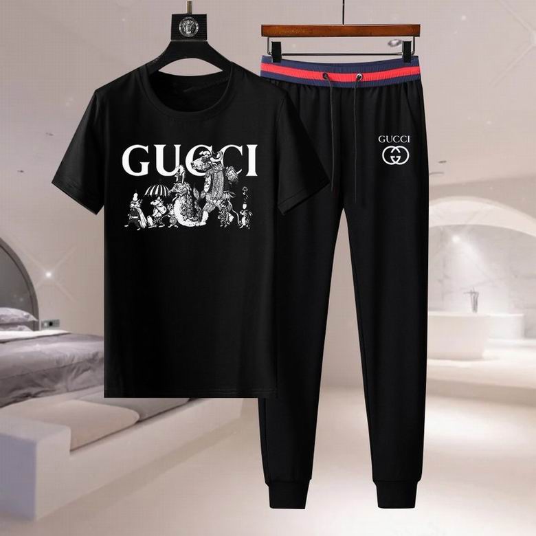 Wholesale Cheap G ucci men Short Sleeve Tracksuits for Sale