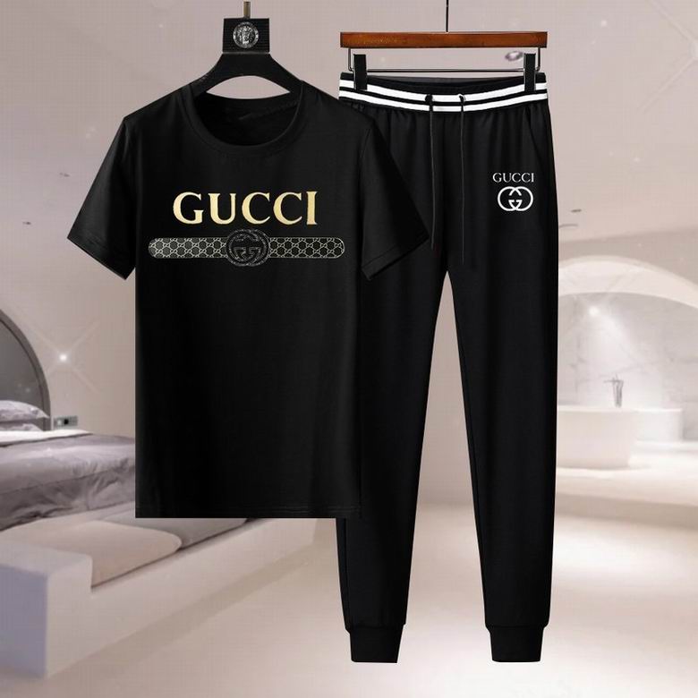 Wholesale Cheap G ucci men Short Sleeve Tracksuits for Sale