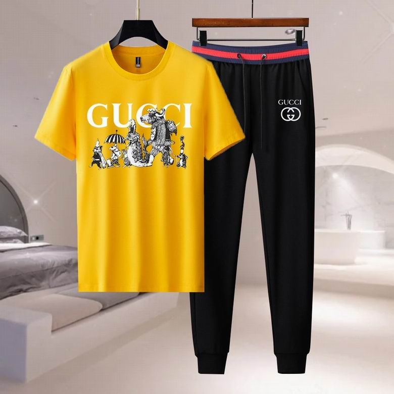 Wholesale Cheap G ucci men Short Sleeve Tracksuits for Sale
