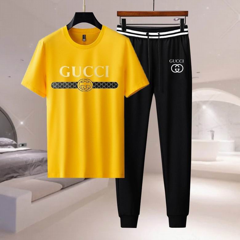 Wholesale Cheap G ucci men Short Sleeve Tracksuits for Sale