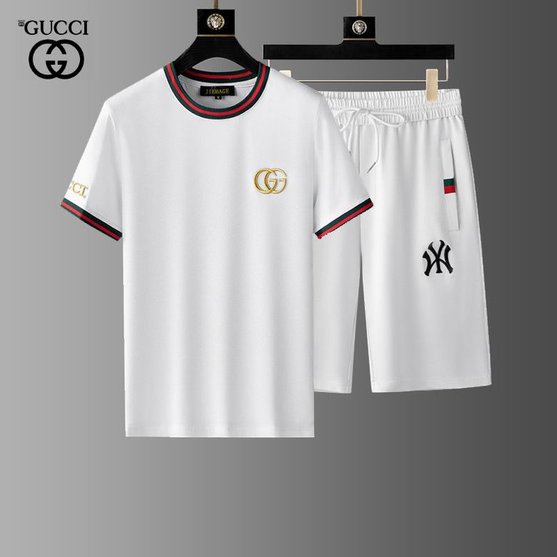 Wholesale Cheap G ucci men Short Sleeve Tracksuits for Sale