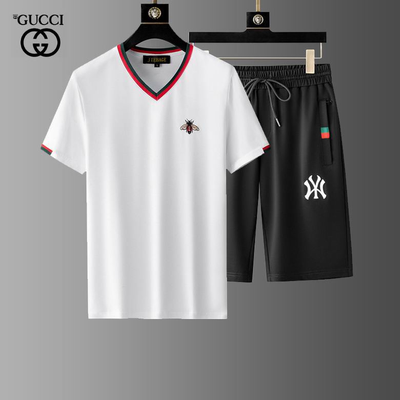 Wholesale Cheap G ucci men Short Sleeve Tracksuits for Sale
