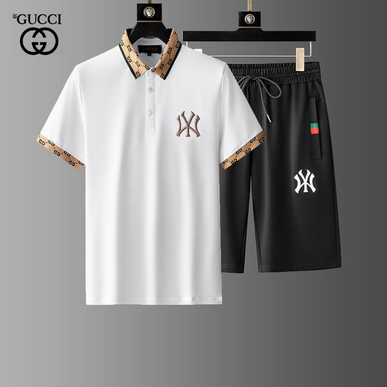Wholesale Cheap G ucci men Short Sleeve Tracksuits for Sale
