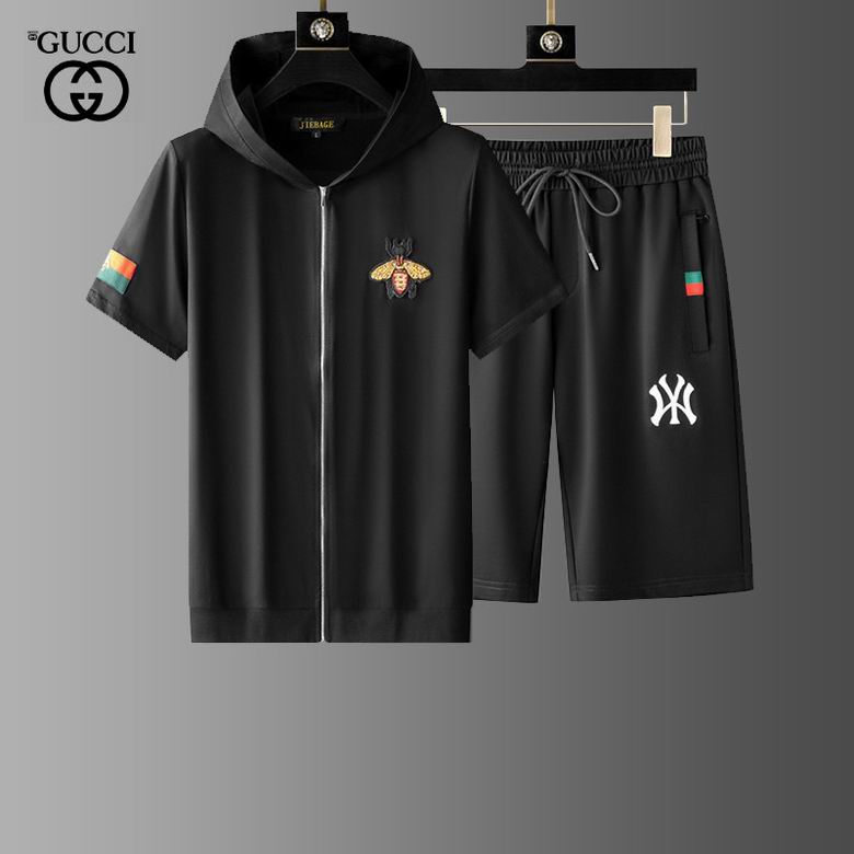 Wholesale Cheap G ucci men Short Sleeve Tracksuits for Sale