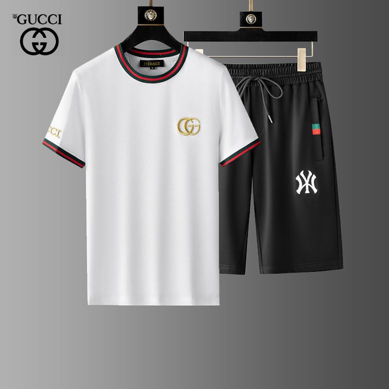 Wholesale Cheap G ucci men Short Sleeve Tracksuits for Sale