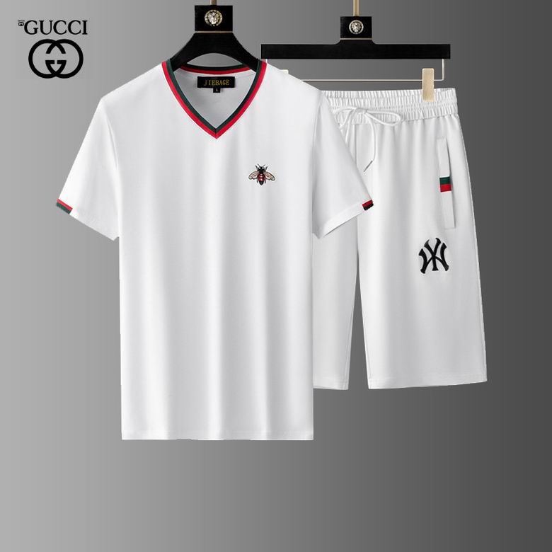 Wholesale Cheap G ucci men Short Sleeve Tracksuits for Sale