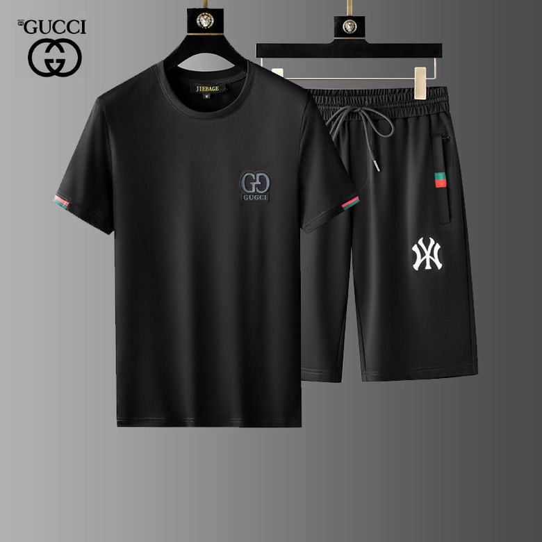 Wholesale Cheap G ucci men Short Sleeve Tracksuits for Sale