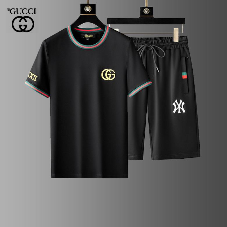 Wholesale Cheap G ucci men Short Sleeve Tracksuits for Sale