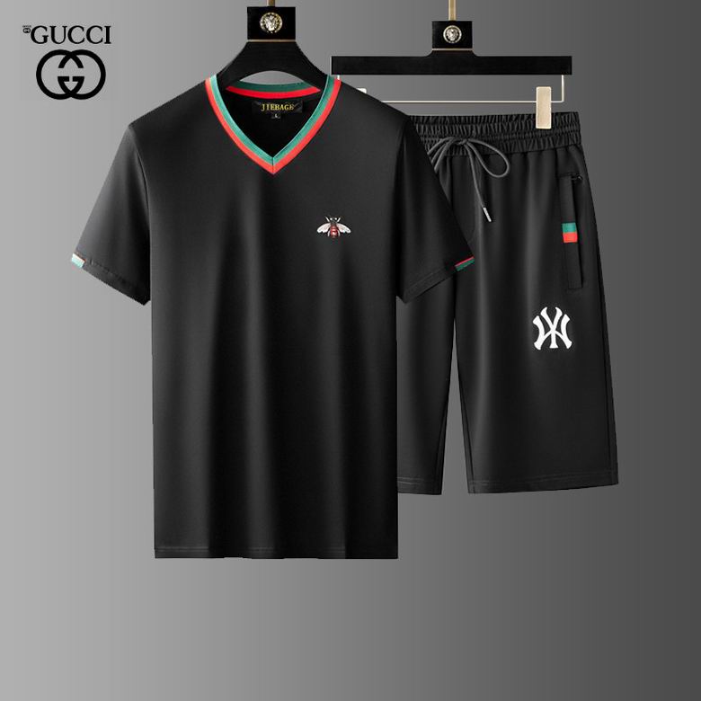 Wholesale Cheap G ucci men Short Sleeve Tracksuits for Sale