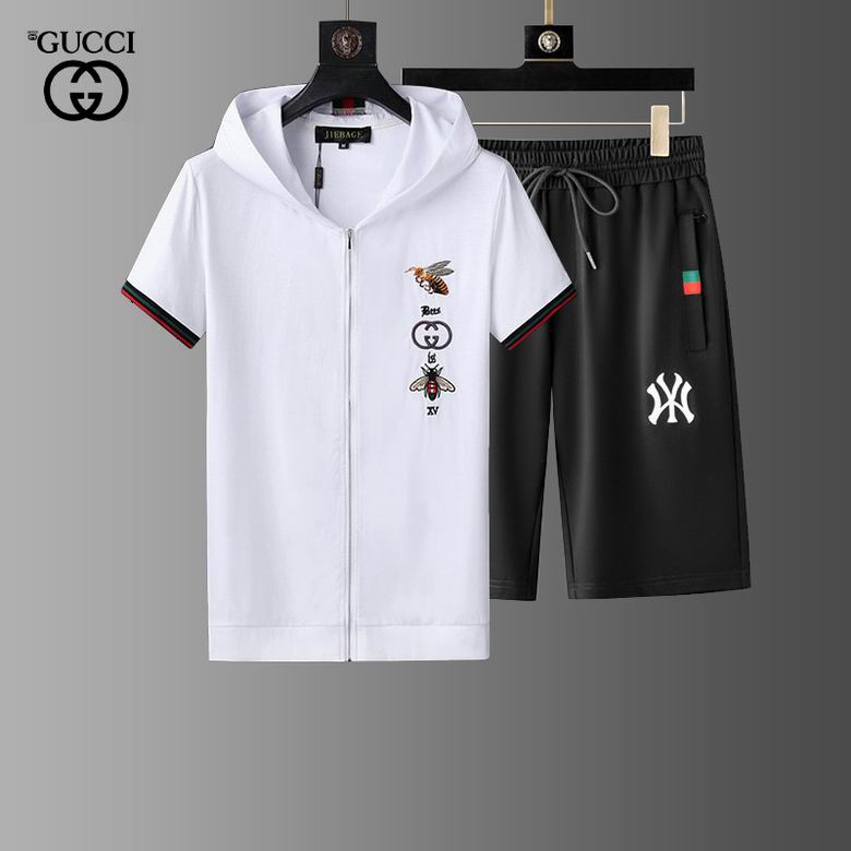 Wholesale Cheap G ucci men Short Sleeve Tracksuits for Sale