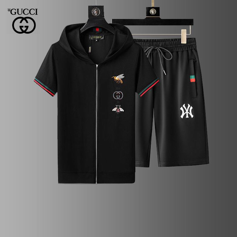 Wholesale Cheap G ucci men Short Sleeve Tracksuits for Sale