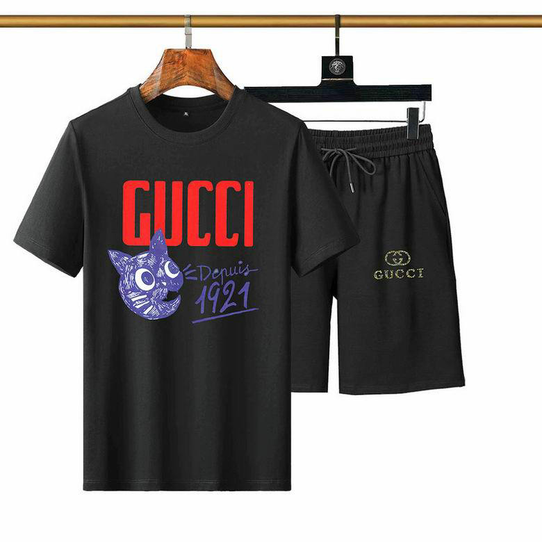 Wholesale Cheap G ucci Short Sleeve Tracksuits for Sale