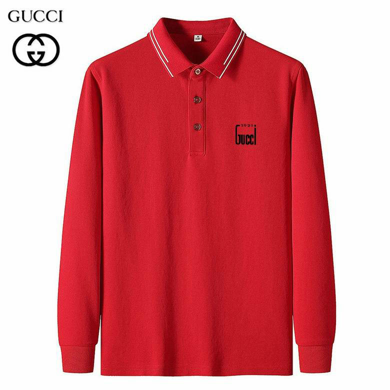 Wholesale Cheap Gucci Long Sleeve Lapel T Shirts for Sale